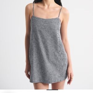 Abercrombie & Fitch Black and White Gingham Mini Dress Skort